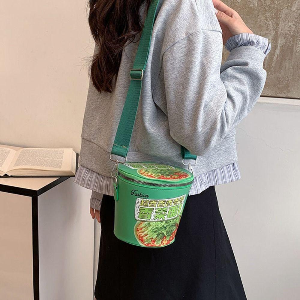 Large Capcity Instant Noodles Crossbody Bags Shoulder Bag Zipper Shoulder Bag  Travel