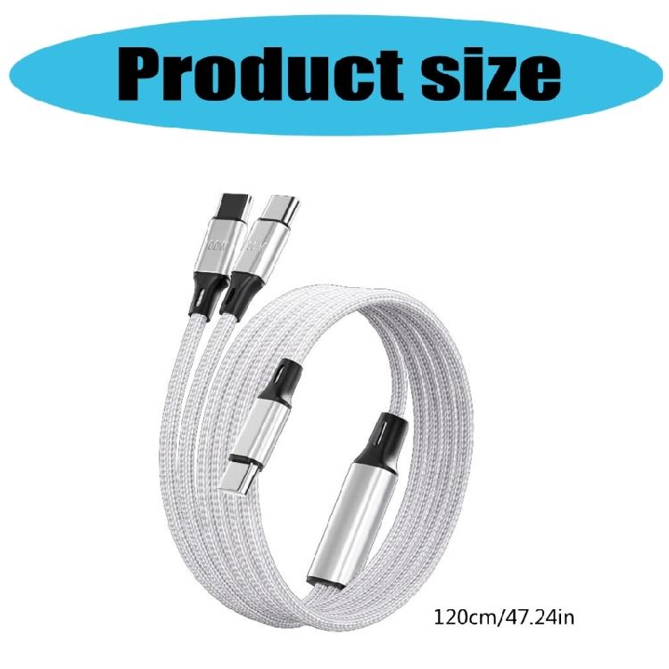 100W Type C Charging Cable 100W USB C to Double USB C Cord Type C Charger Cable Fast Charging Cable for Phone Laptop