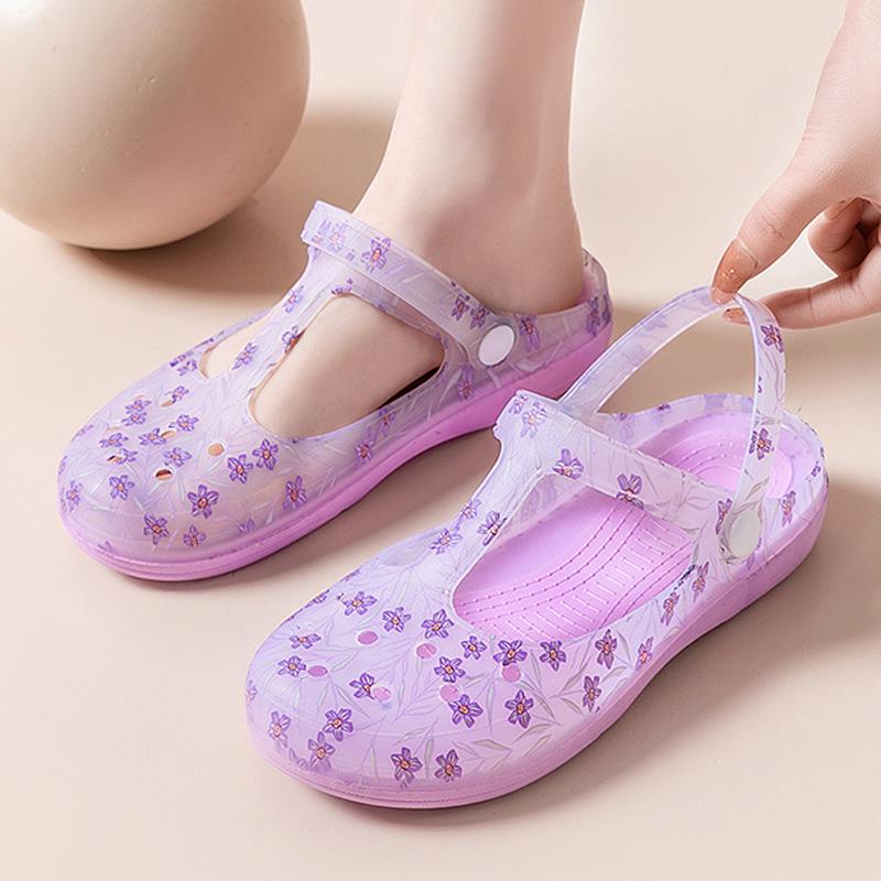 Damen Rutschfeste Zehengeschlossene Jelly Strandsandalen