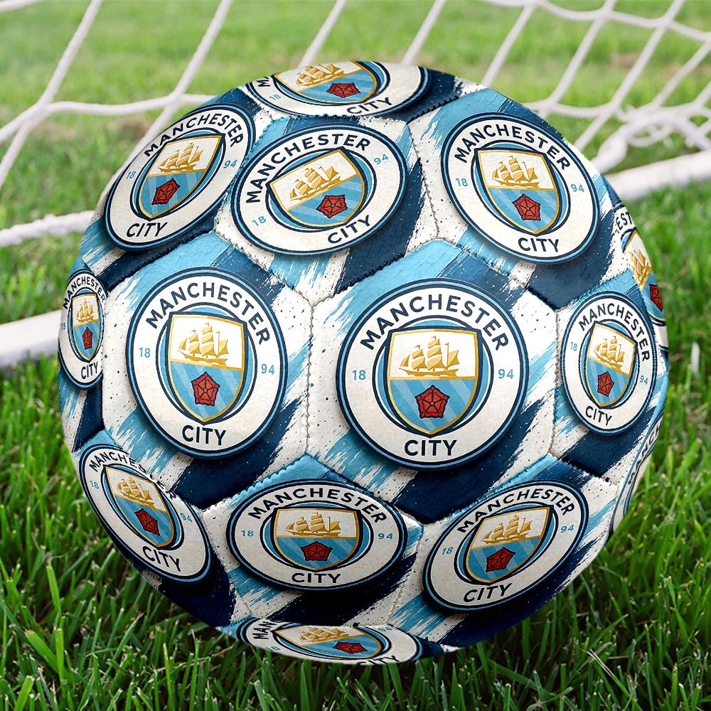 1pc Manchester City Crest Stylish Design Size 5 Soccer Ball Professional Football for Competition Training Practice. 0701a1 Size 5