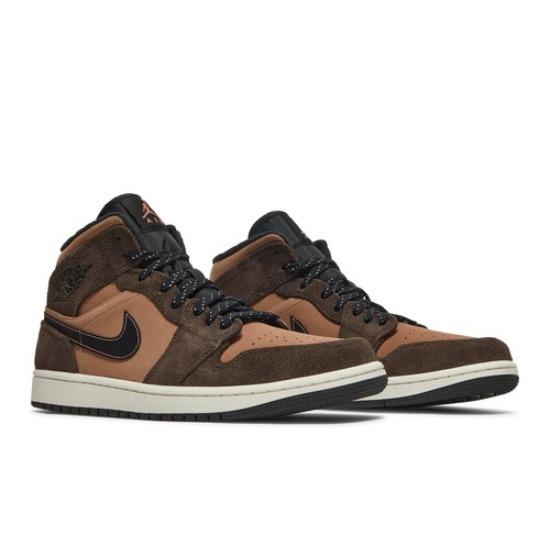 Air Jordan 1 Mid SE Темный шоколад Кроссовки-миды Ретро для мужчин DC7294-200 EU 42.5 шоколадный/коричневый