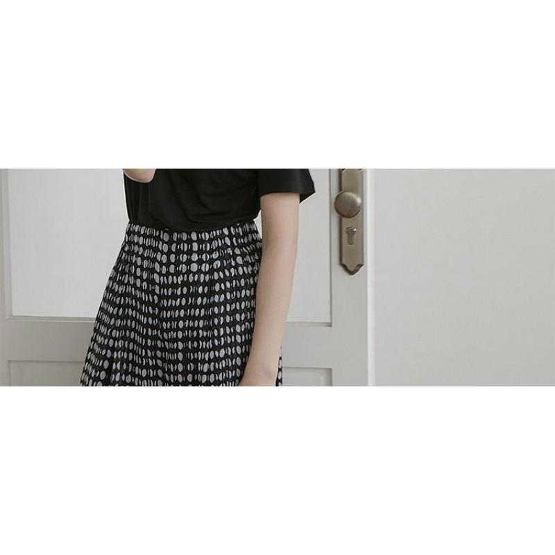 Women's Casual Chic Lightweight Wide Leg Trousers Textured Grid Pattern High Waist Flowy Palazzo Pants Black & White