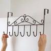 Over The Door Hook Rack No Drilling Wall Mounted Storage Organizer Heavy Duty Metal Door Hanger for Clothes Bags Towels and Accessories