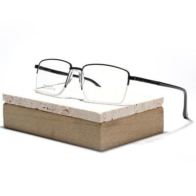 Glasses Art Style Frame Glasses Square Half Frame Metal Flat Glasses Men'S Plain Glasses Women