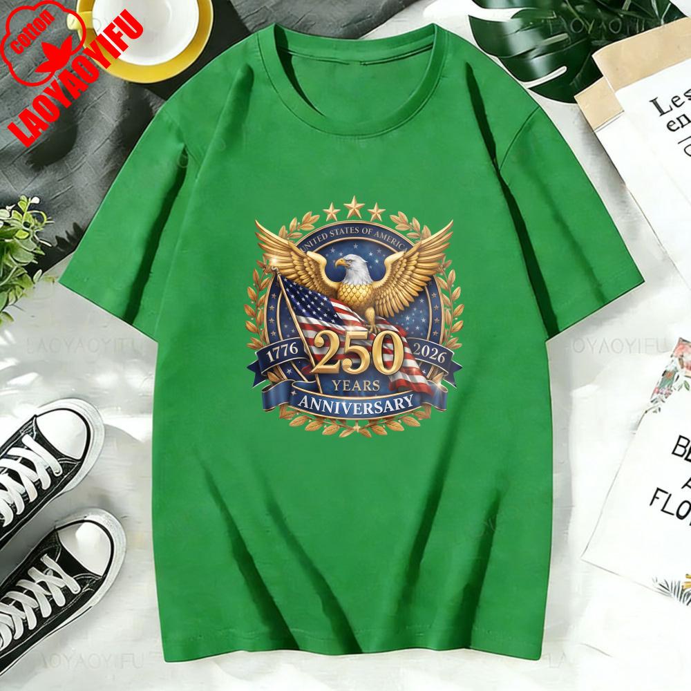 USA 250th Anniversary 17762026 America 250 Emblem Semiquincentennial 4th of July Tops 2026 Patriotic Eagle Unisex Women Tees