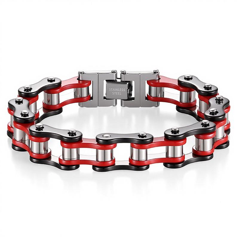 Stainless Steel Chain Bracelet Men Women Cycling Biker Punk Style Adjustable Safety Wristband