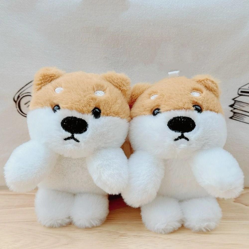 Cute Plush Doll Toys Keychain Stuffed Dog Lovely Bag Pendant 15cm Shiba Inu Keychain  Birthday Gift