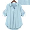 Camicia da donna estiva nuova a maniche medie taglia grande, ampia e sottile, versatile, media e lunga