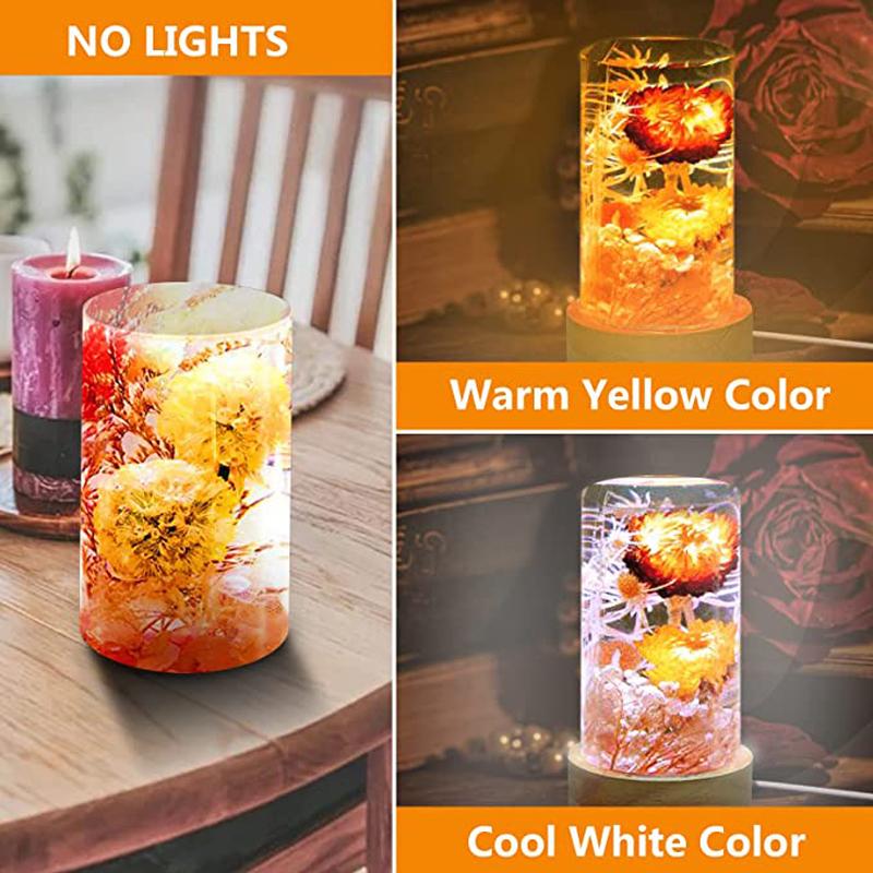 1/2/4Pcs Round Wooden LED Night Light Base for Decorative Holder Display Stand For Crystals Glass Ball Decor Art Ornament