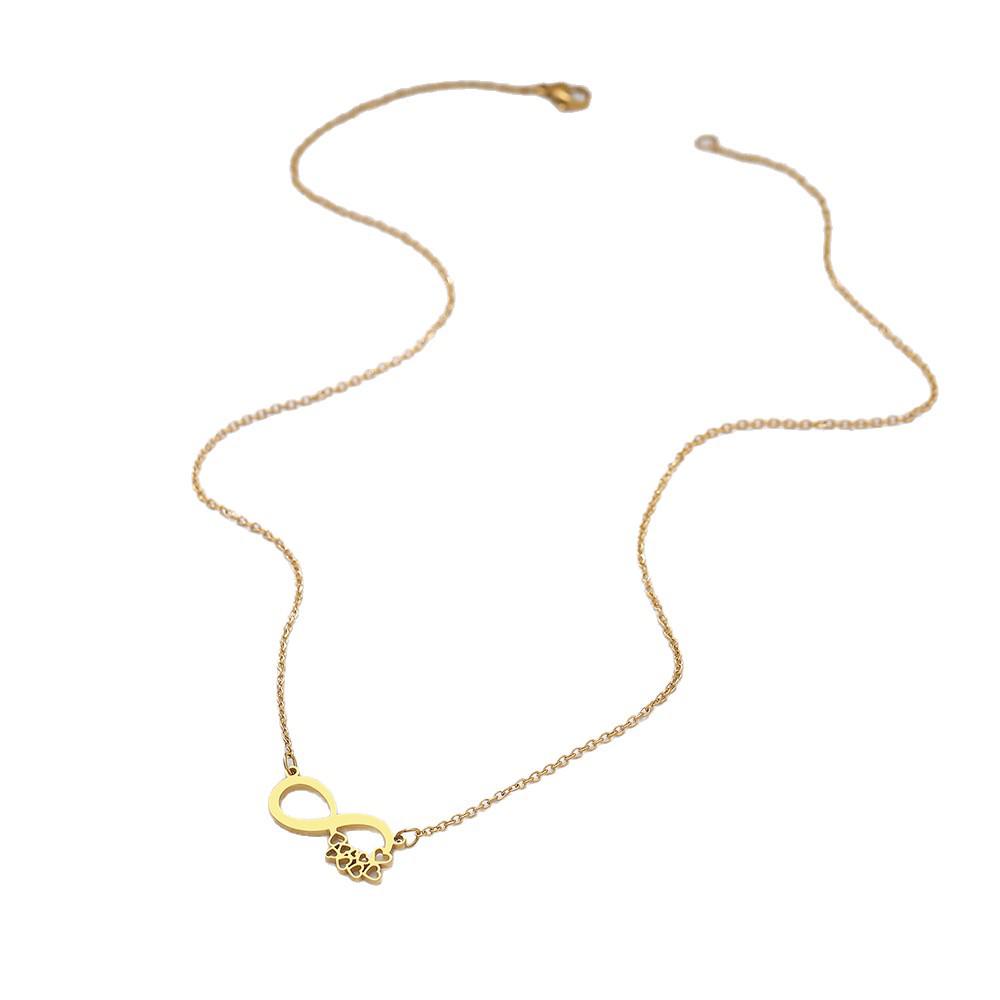 Figure Eight Short Stainless Steel Necklace - Women's Clavicle Chain