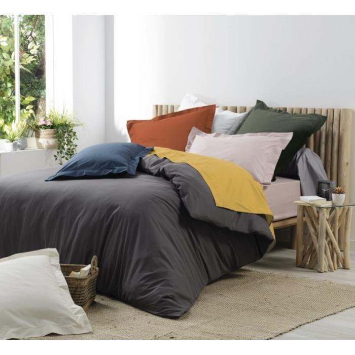 Taies de Traversin - PROMO LINGE - LIA - Percale de Coton 78fils - 185 x 85 cm - Sauge