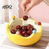 Elegante Obstschale Teller mit Gabel Keramikschale Orange Dekorative Aufbewahrung