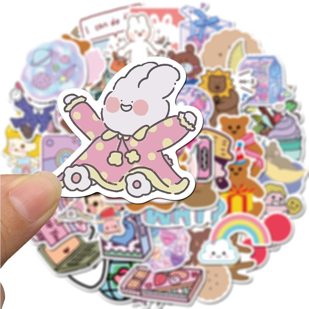 50 Ins Cute Girl Bear Graffiti Stickers Luggage Laptop Helmet Waterproof Stickers