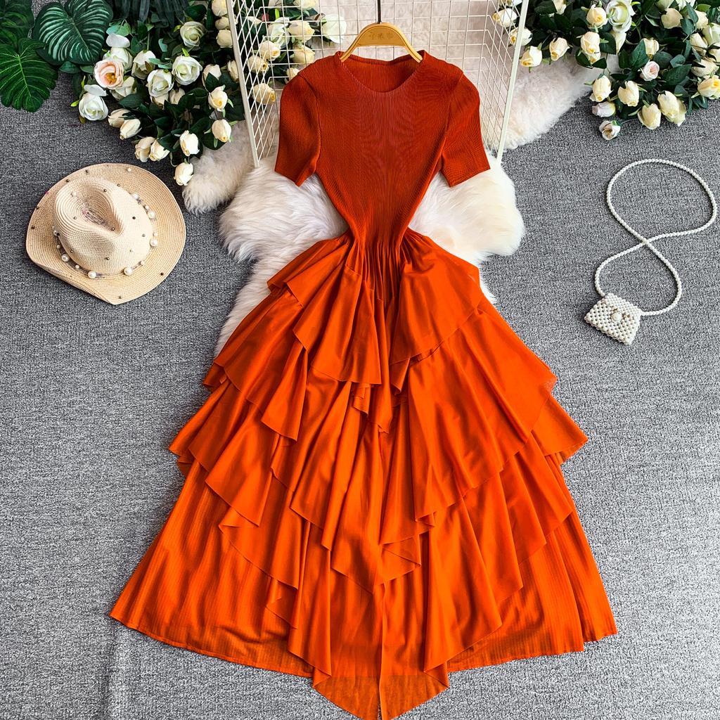 Boho Chic Summer Vacation Dress Women Flowy Tiered Ruffles Maxi Dress Casual Beachwear Loose Fit Holiday Dress