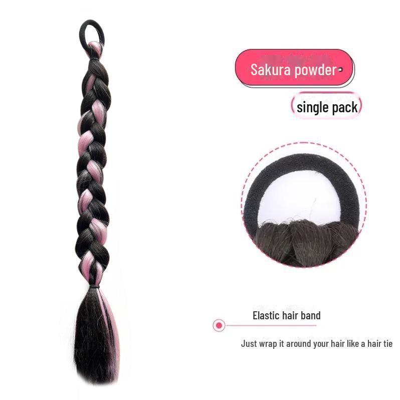 Y2K Highlighted Double Ponytail Braids for Women – Gradient Style