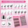 Premium DIY Mixed Cluster False Eyelash Set - 547 Dense, Curled Segments for a Customized Look
