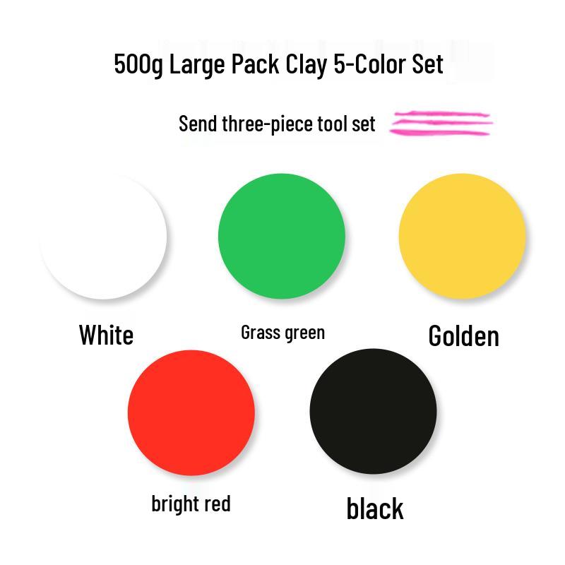500g White Clay Play Dough for Children - DIY Craft Material for Kindergarten