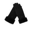 New Female Autumn Winter Non-Inverted Velvet Cashmere Full Finger Warm Lace Gloves Women Cotton Touch Screen Gloves G82