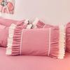 48*74cm Princess Style Pink Cake Layered Lace Pillowcase Splice Ruffle Edge Pillowcase European Style Hotel Home Bedding PillowsProtective Covers