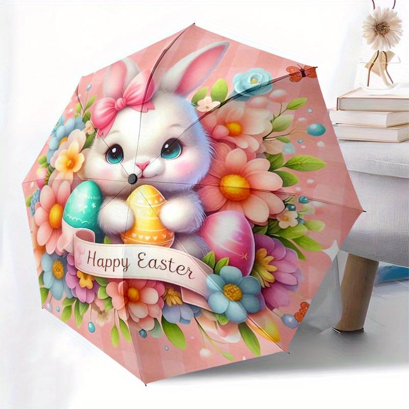 1pc Easter Bunny Themed High-quality Umbrella,Automatic Opening and Closing Umbrella,Multi-functional Umbrella G0811043