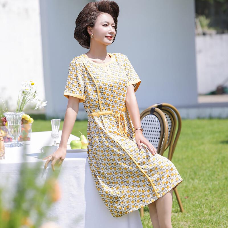 Jianhu Women s Summer Short-Sleeved Dress 3XL