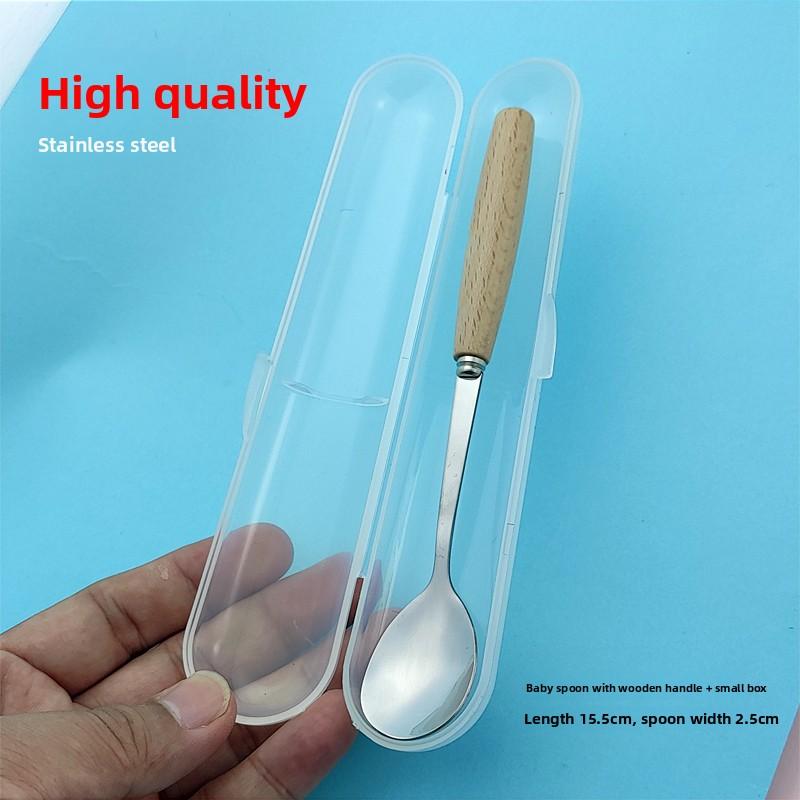 Newborn Baby Cerc Spoon Feeding Utensils 304 Stainl Steel Baby Food Puree Water Milk Poer Small round Spoon Cutlery