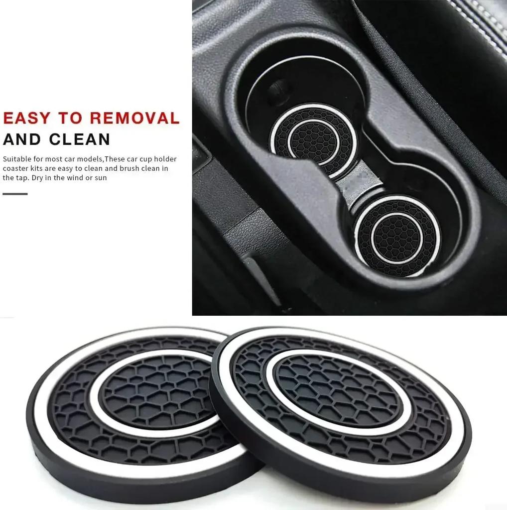2pcs Car Water Coasters for Automobiles General Motors Cup Holder Coasters Anti-slip Dust-proof Internal Protective Pads