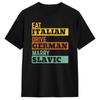 Tricouri pentru Bărbați Mănâncă Italian Condu German Căsătorește-te cu Slavă Retro Umoristic Bumbac Tricou cu Mânecă Scurtă Tricouri Gât Rotund Haine Sum...