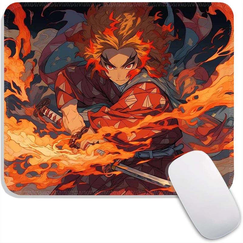 Small Mouse Pad Anime Demon Slayer Gamer Edge Stitched Standard Gaming Mousepad Travel Mouse Mat Non-Slip Office Mousemats