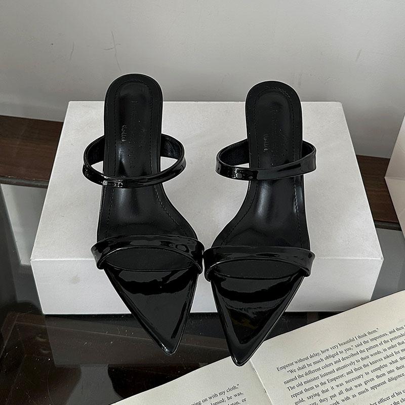 Fashion Fashion Pointed Toe Women Thin Heels Pumps Slides Shoes Female Slip On Footwear Party Sexy Ladies High Heels Shoes