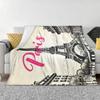 Paris Eiffel Tower Blankets Soft Warm Flannel Throw Blanket Bedding for Bed Living Room Picnic Travel Home Couch