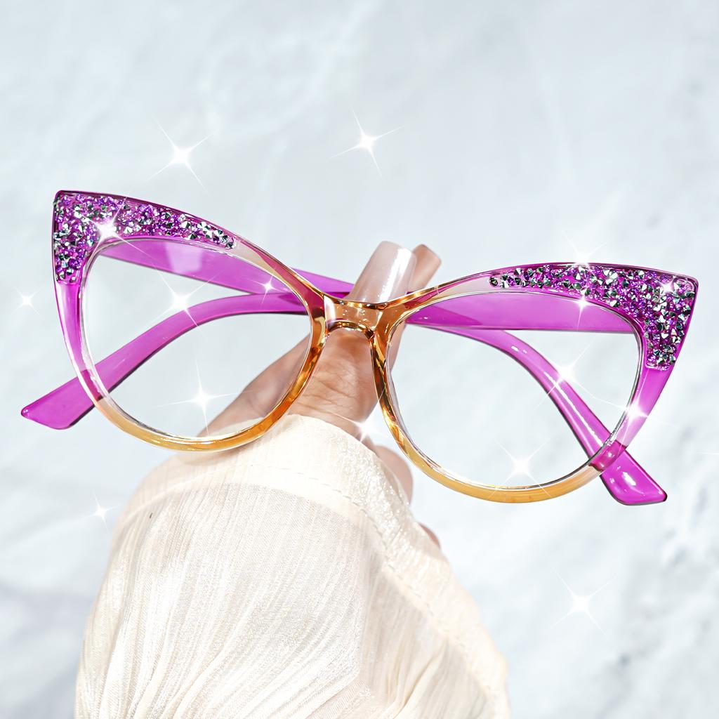 Chic Retro Cat-Eye Glasses for Women Men Full Frame Fashion Glasses Decorative Daily Wear