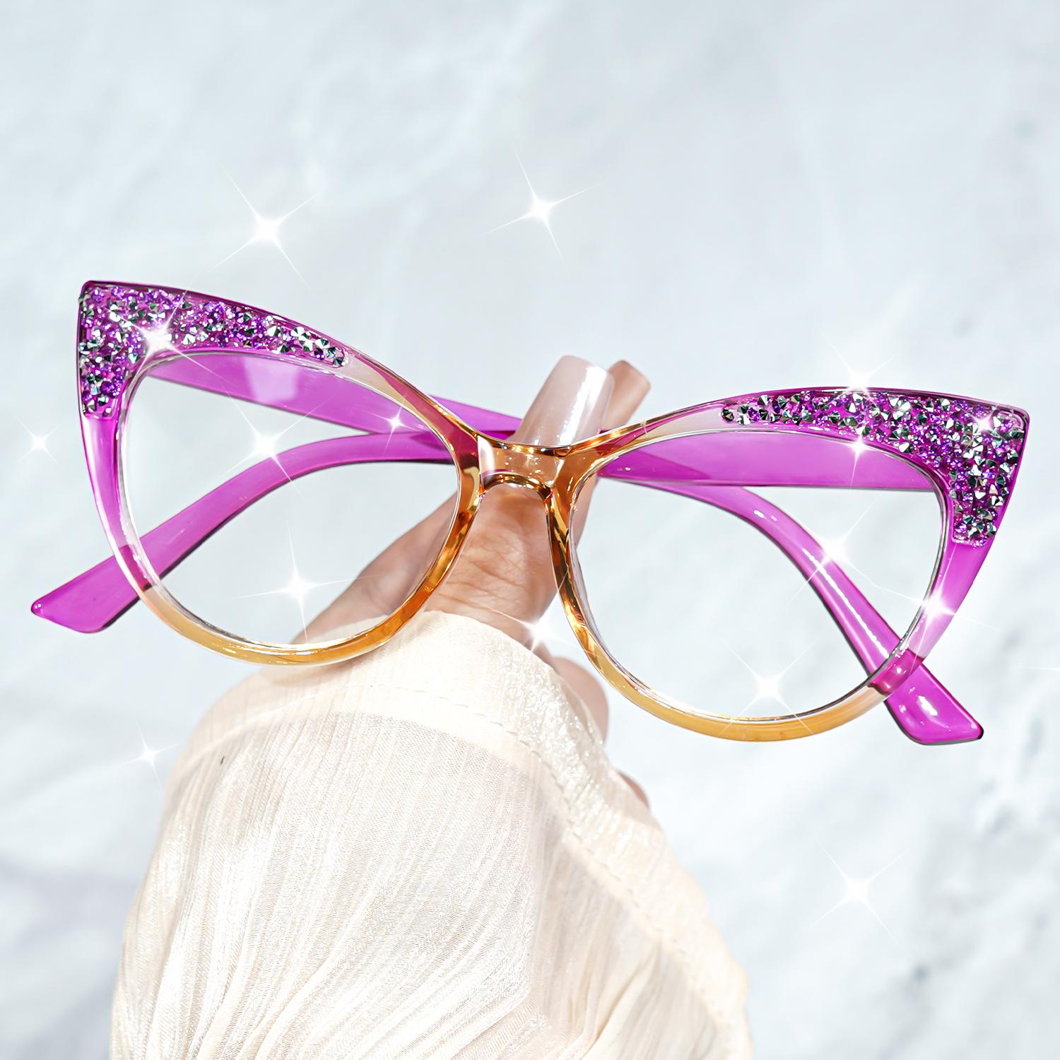 Chic Retro Cat-Eye Glasses for Women Men Full Frame Fashion Glasses Decorative Daily Wear