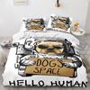 Space Astronaut Duvet Cover Set King Full Size 3D Print Dog Cat Human For Boy Girl Kid Polyester Bedding Set Galaxy Space Themed