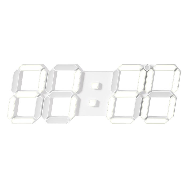 

3D Трехмерные настенные часы для гостиной Бесшумные светящиеся настенные часы с термометром, функцией обратного отсчета и будильником, часы-вечный календарь