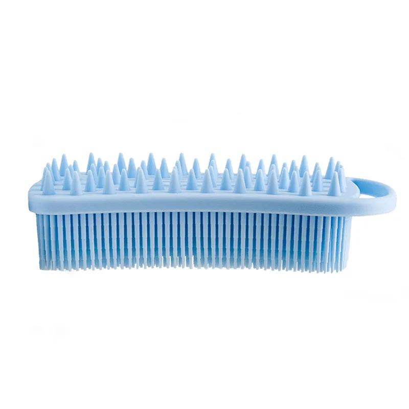 Exfoliating Silicone Body Brush,2 in 1 Bath and Shampoo Brush,Wet and Dry Scalp Massager,Premium Silicone Loofah,Lathers Well