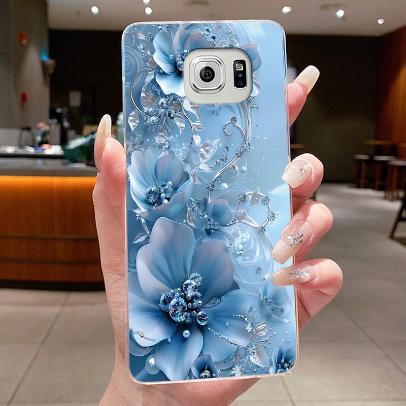 Hülle Für Samsung Galaxy S6 Edge Plus Blume Schmetterling Handyhüllen Für Samsung S5 S6 Edge+ Weiches Silikon Transparente TPU Hüllen