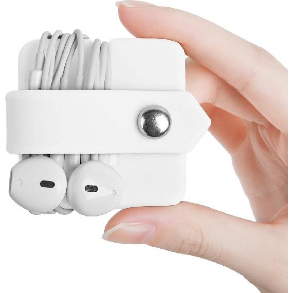 Silicone Earphone Organizer Earphone Wrap Winder Headphone Cord Organizer Wrap Winder Manager/Cable Winder(Pink, 1 Piece)