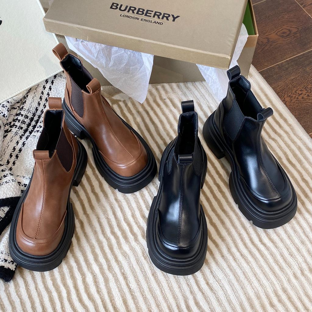 Platform Ankle Boots For Women Fashion Slip On Thick Bottom Short Boots Autumn Winter Shoes Ladies Elegant Mordern Booties