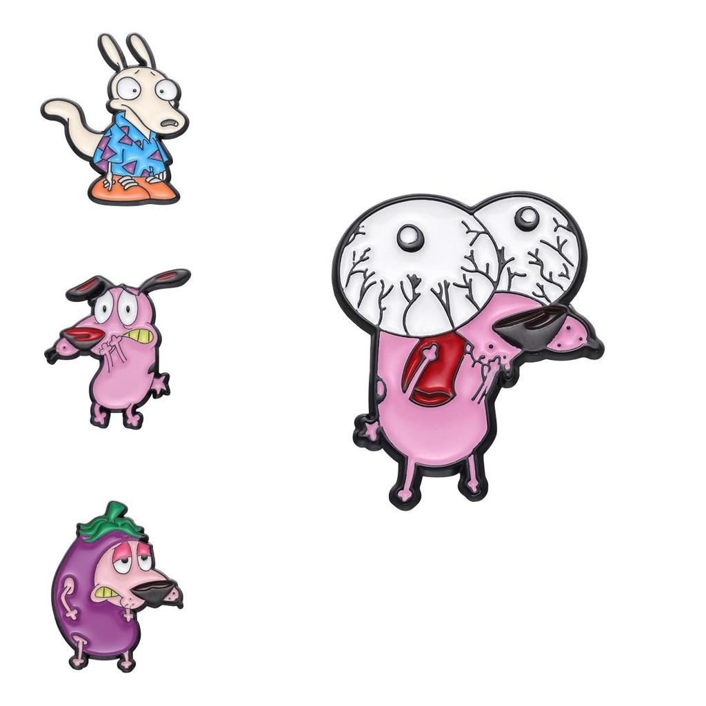 And Quirky Fun Dog Character Metal Badge Unique Eggplant Brooch For Trendy Fashion