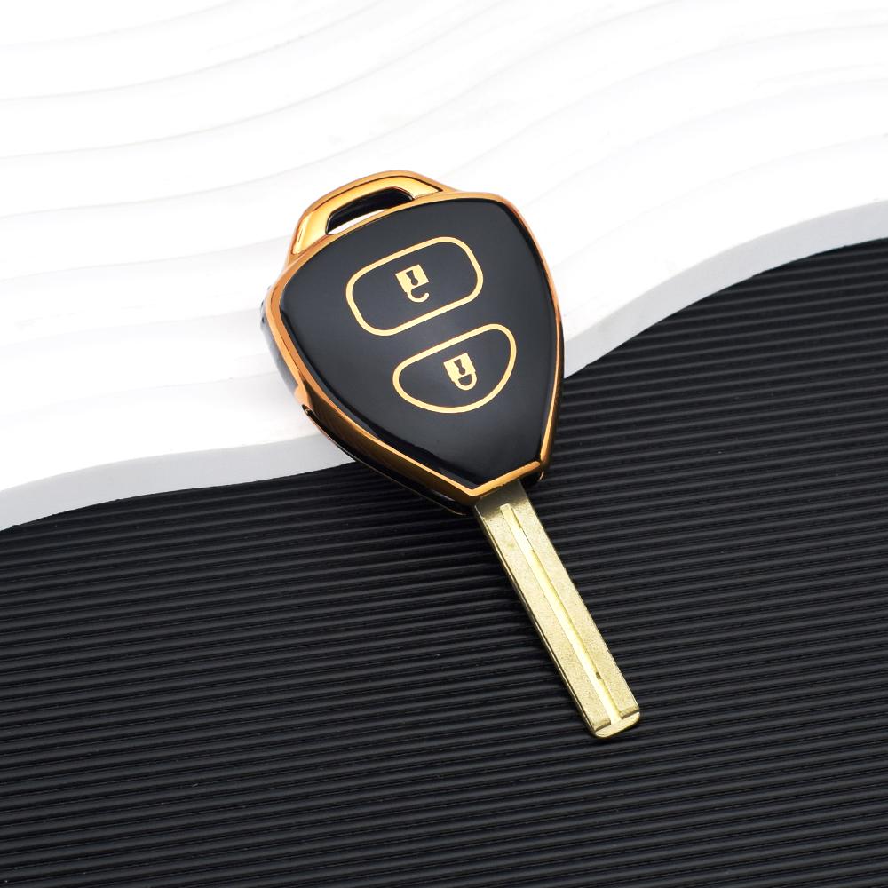 2 Buttons TPU Car Key Case Cover For Toyota Camry Reiz Yaris Vitz Vios Rav4 Ractis Auris HiLux Corolla Fortuner Prado Verso