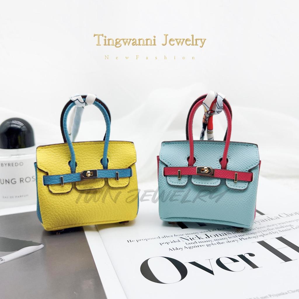 Chic Mini Bag Charm: Earphone Pouch, Coin Purse & Car Keychain for Women