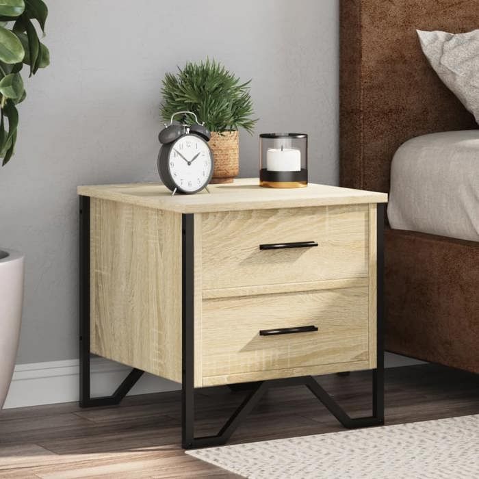 VidaXL Tables de chevet 2 pcs chêne sonoma 40x41x40 cm bois ingénierie, table d'appoint, armoire de lit, table d'appoint 848507
