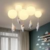 Cartoon Bear Baby Led Chandeliers Balloon Lights Children Bedroom Living Dining Room Pendant Hanging Lightings Designer Lamps