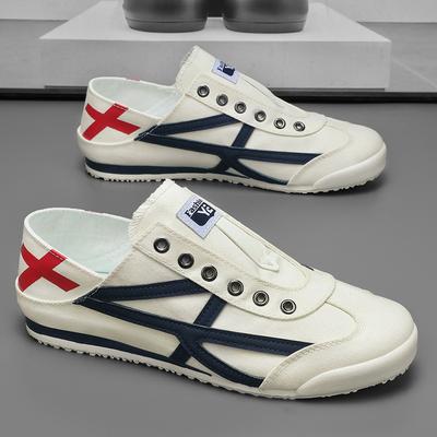 Zapatos de hombre casuales de un pedal zapatos de tigre monos zapatillas de caña baja zapatos de lona transpirables zapatos de conducción para hombre zapatos Forrest Gump