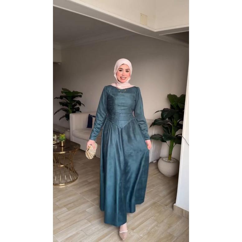 Middle East Arabian Women's Spring New Design Sense Pendulum Lace-up Slim Dress Long Dress