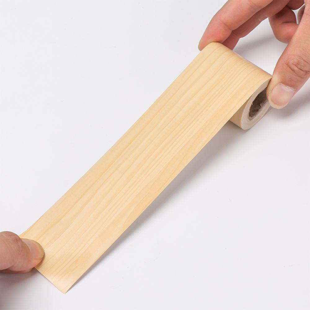 Self-adhesive PVC Waterproof Wood Waist Wallpaper Living Room Skirting Line Vinyl Decals Baseboard Wall Border Corner Stickers