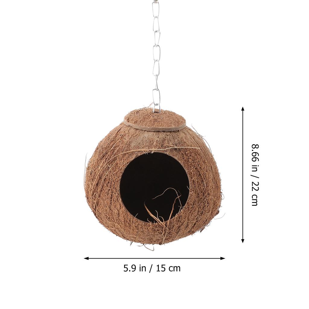 Bird Nest Leopard Gecko Coconut Shell Parrot Pet Supply House Accessories Biting Plaything Small Birds Toy Natural Sleeping