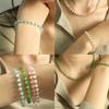 Popular Multi-Color Opal Beaded Titanium Steel Necklace Light Luxury Elegant Temperament Collarbone Chain Jewelry
