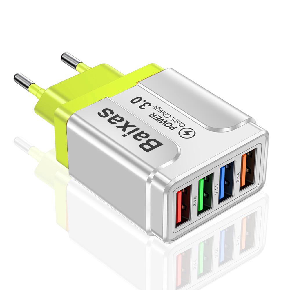 

Colorful 4-Port USB 3A Mobile & Tablet Travel Charger - EU/US/UK Standard